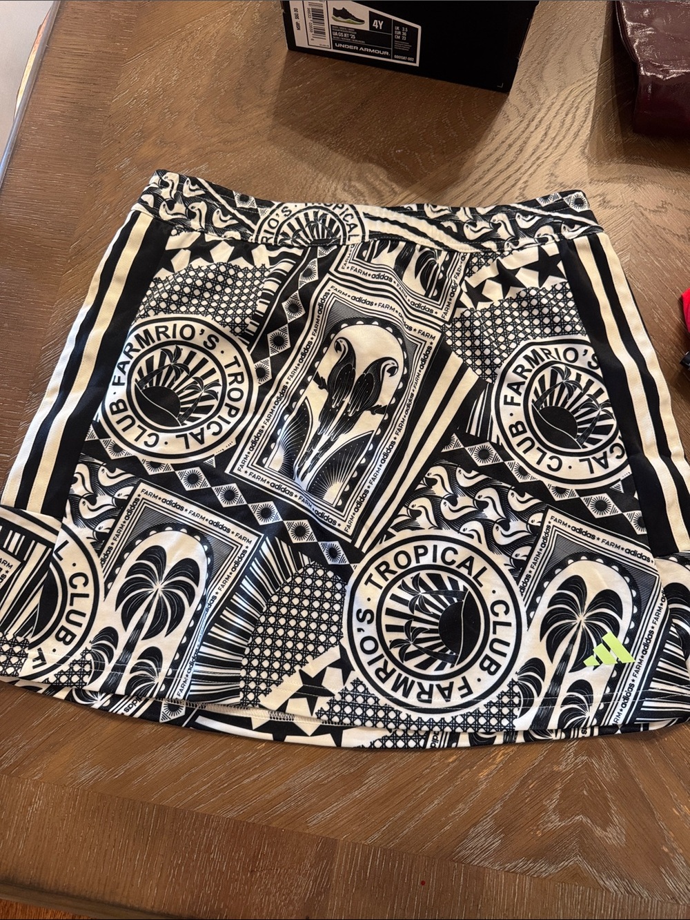 Black & White Tropical Print Skirt